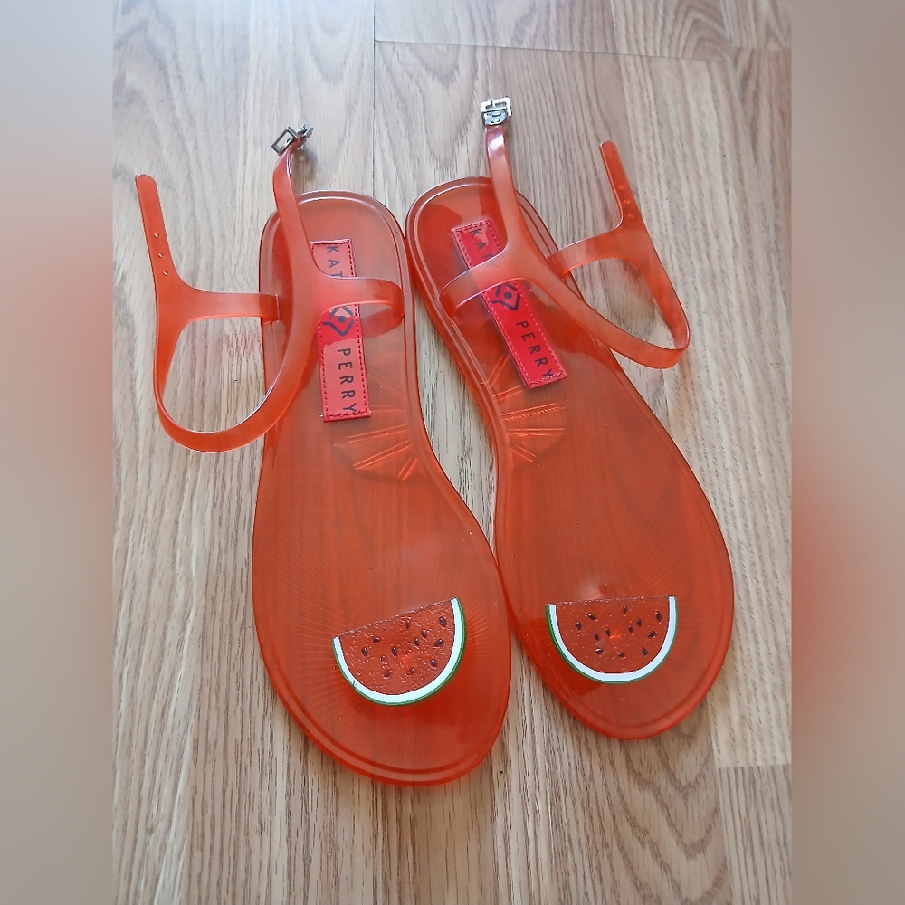 Katy Perry Women's Red Watercolor Sandals